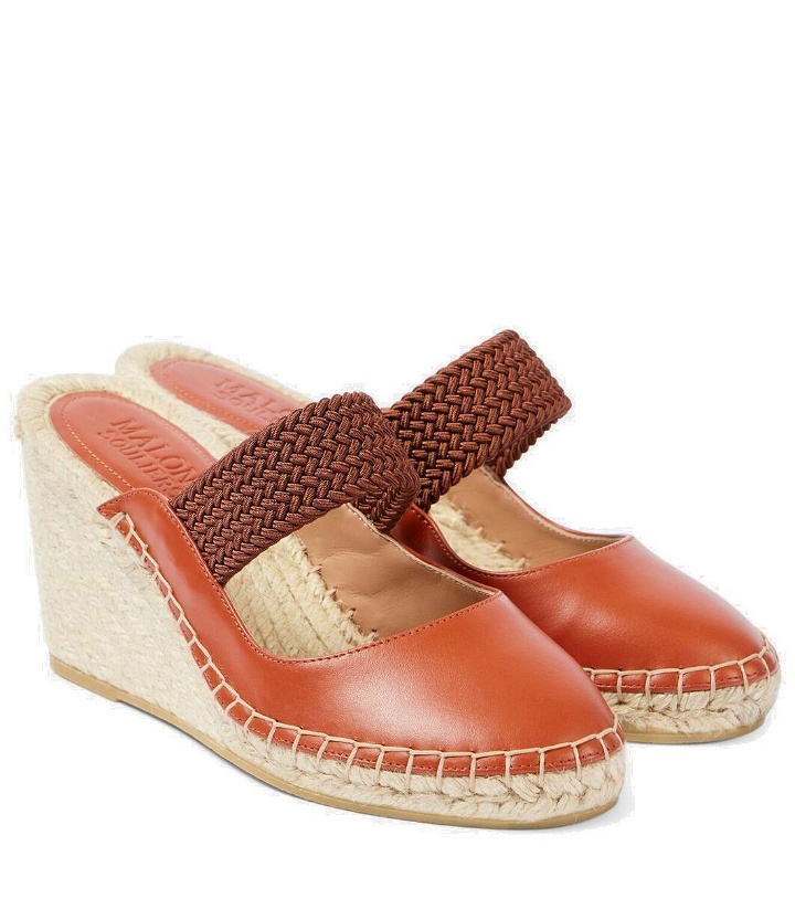 Photo: Malone Souliers Siena 70 leather espadrille wedges