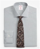 Brooks Brothers Men's Madison Relaxed-Fit Dress Shirt, Non-Iron Windowpane | Green