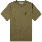 A Bathing Ape Men's Line 1st Camo Washed Relaxed Fit T-Shirt in Olive Drab