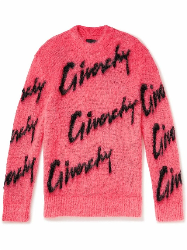 Photo: Givenchy - Logo Intarsia-Knit Sweater - Pink