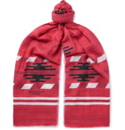 Rubinacci - Fringed Cashmere-Jacquard Scarf - Red