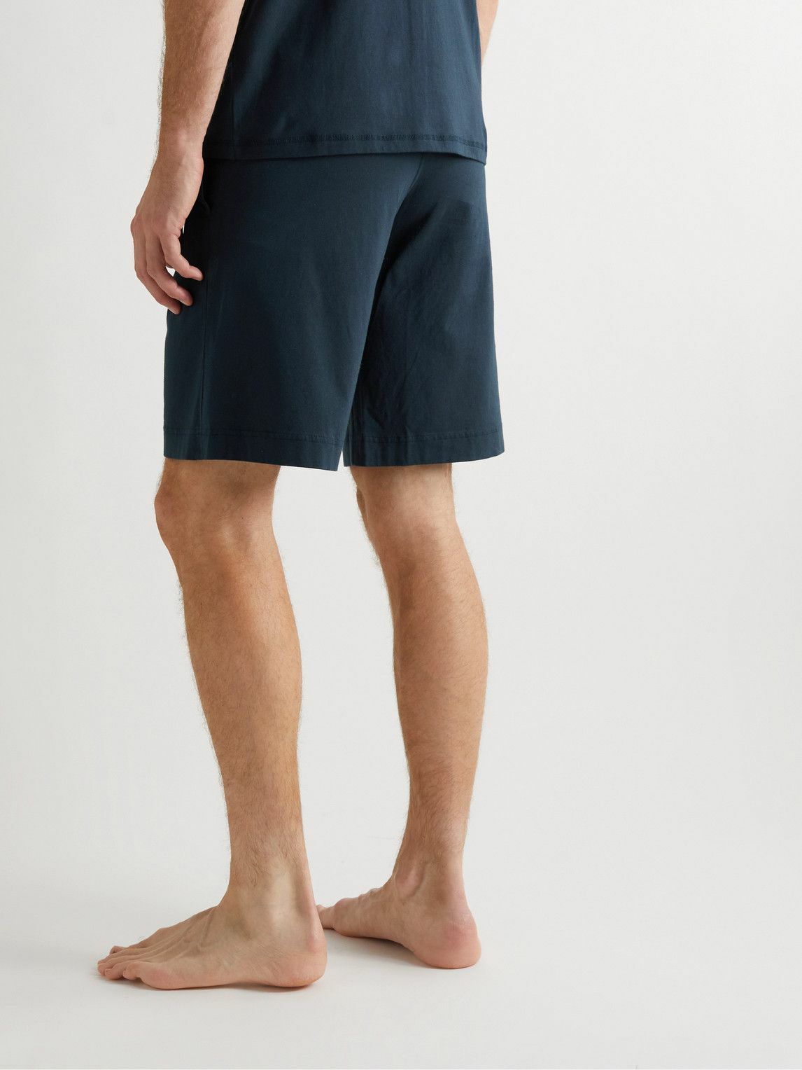 Hemen Biarritz - Fenix Organic Cotton-Jersey Pyjama Shorts - Blue