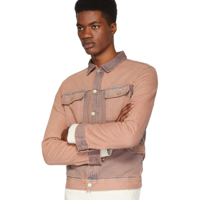 Mens Colorblock Jean Jacket Men Pink Color Block Denim Jacket Buy