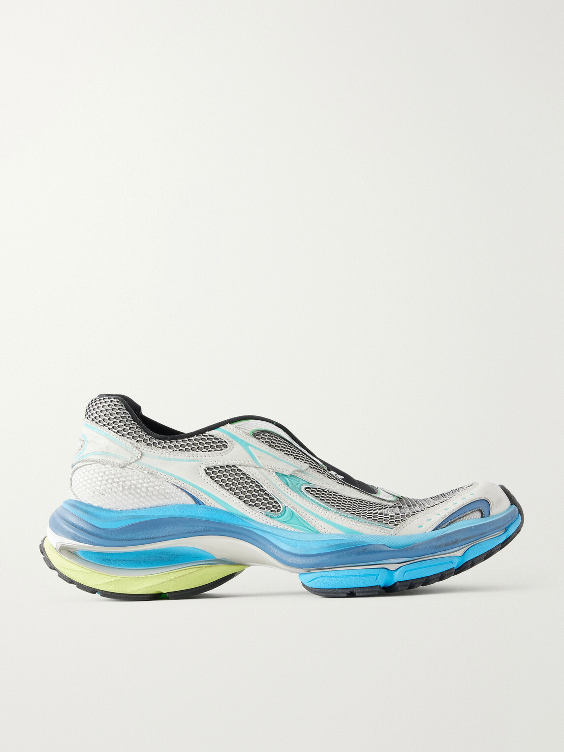 Balenciaga - D'Orsay Rubber-Trimmed Mesh Sneakers - Blue