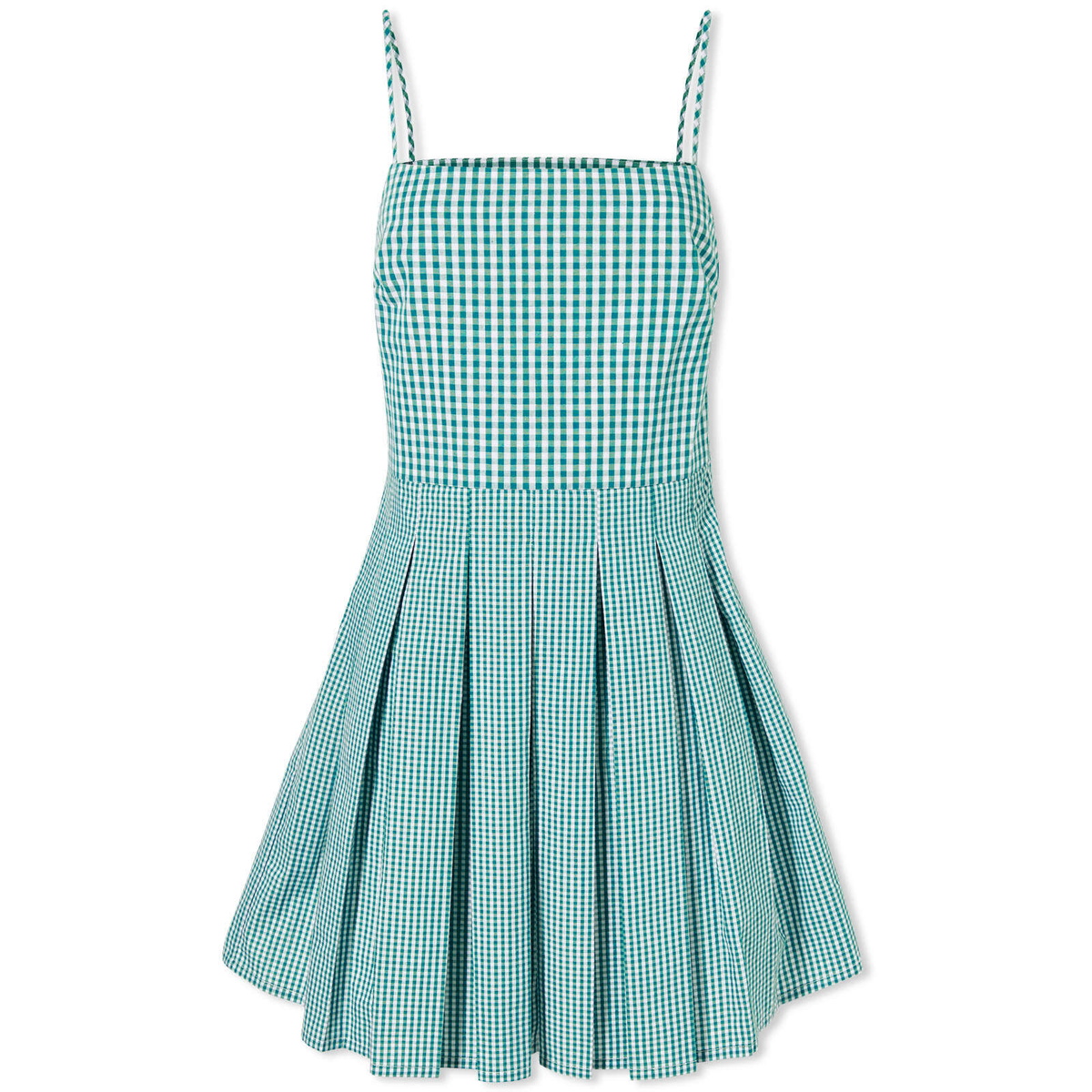 Shrimps Women's Gingham Mini Dress in Green/White Shrimps