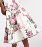 Carolina Herrera Floral flared cotton-blend midi dress