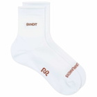 Bandit Men's Grid Literun OG Socks in White/Baked Clay