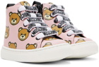 Moschino Baby Pink Teddy Print High Sneakers