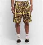 Cav Empt - Noise Wide-Leg Pleated Printed Cotton Shorts - Yellow