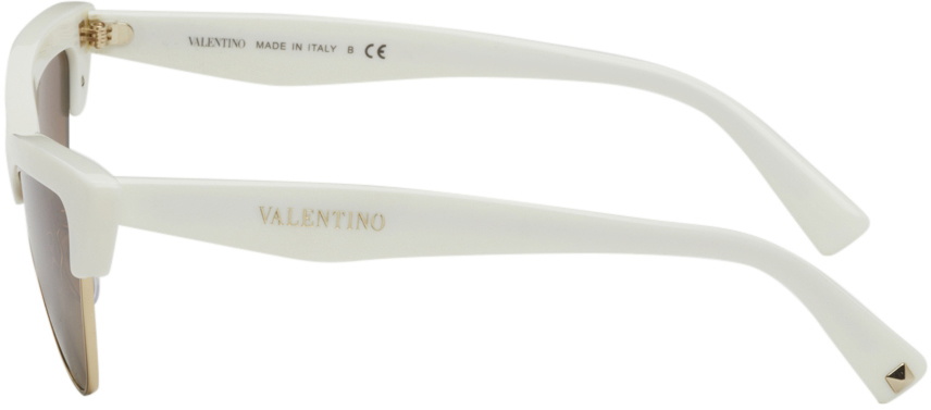 Valentino Off-White Cat-Eye Sunglasses