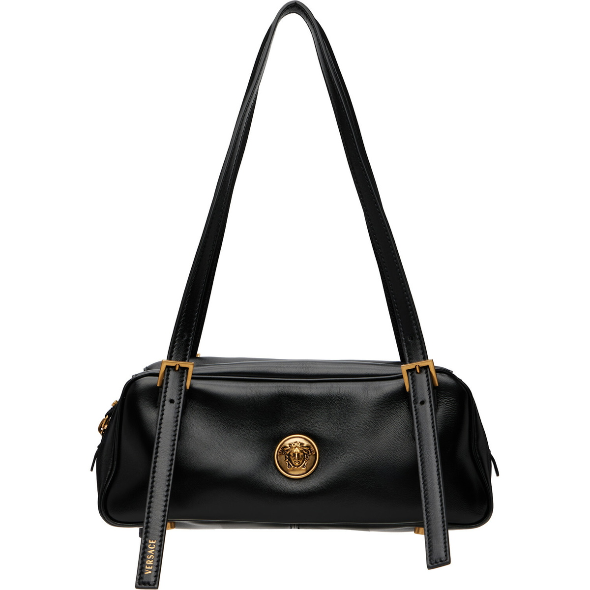Versace Black Emblème Nappa Bowling Bag