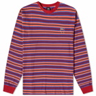 Brain Dead Men's 92 Striped Long Sleeve T-Shirt in Cherry Multi