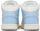Nike Jordan White & Blue Air Jordan 1 Mid Sneakers