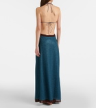 Oséree Lumière cutout halterneck maxi dress