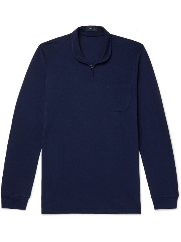 Photo: SEASE - Ellen Cotton-Piqué Polo Shirt - Blue