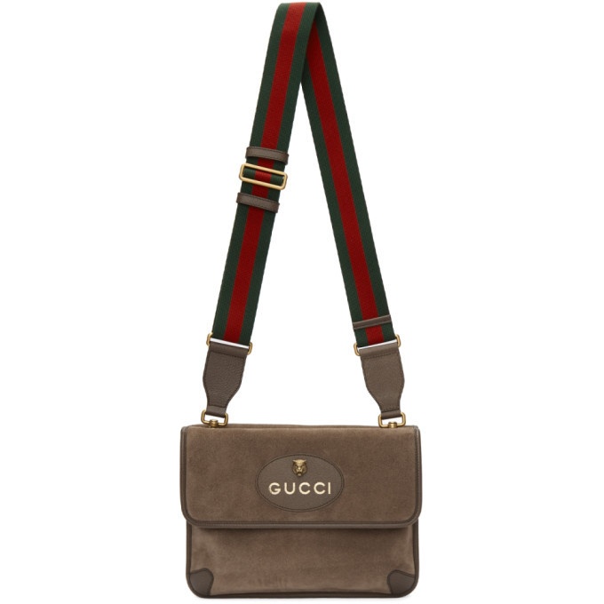 Photo: Gucci Beige Suede Neo Vintage Foldover Messenger Bag