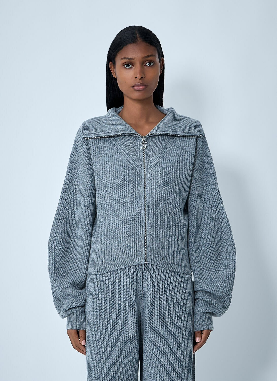 Sportmax Wool-Blend Zip-Up Sweater