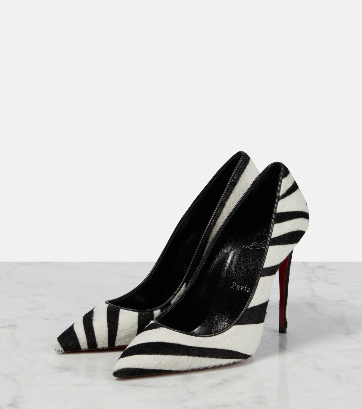 Christian Louboutin Kate 100 zebra-print calf hair pumps Christian Louboutin Kate 100 zebra-print calf hair pumps