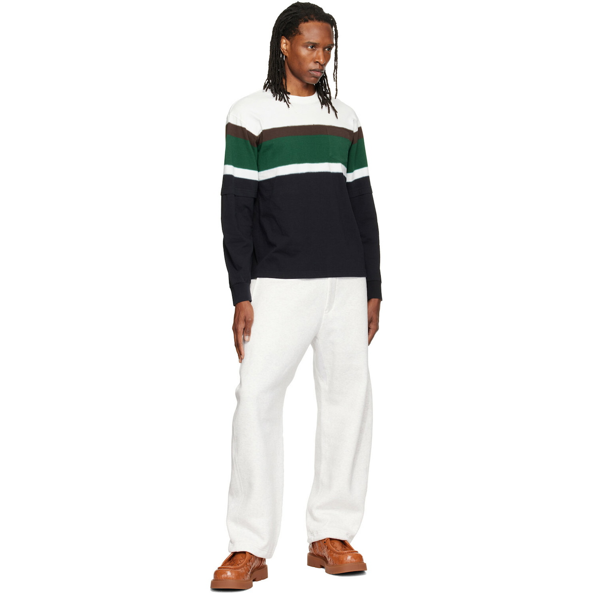 sacai Gray Cotton Jersey Sweatpants