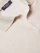 LORO PIANA - Roadster Slim-Fit Knitted Silk and Linen-Blend Polo Shirt - Neutrals