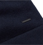 Hugo Boss - Slim-Fit Cotton and Virgin Wool-Blend Zip-Up Cardigan - Navy