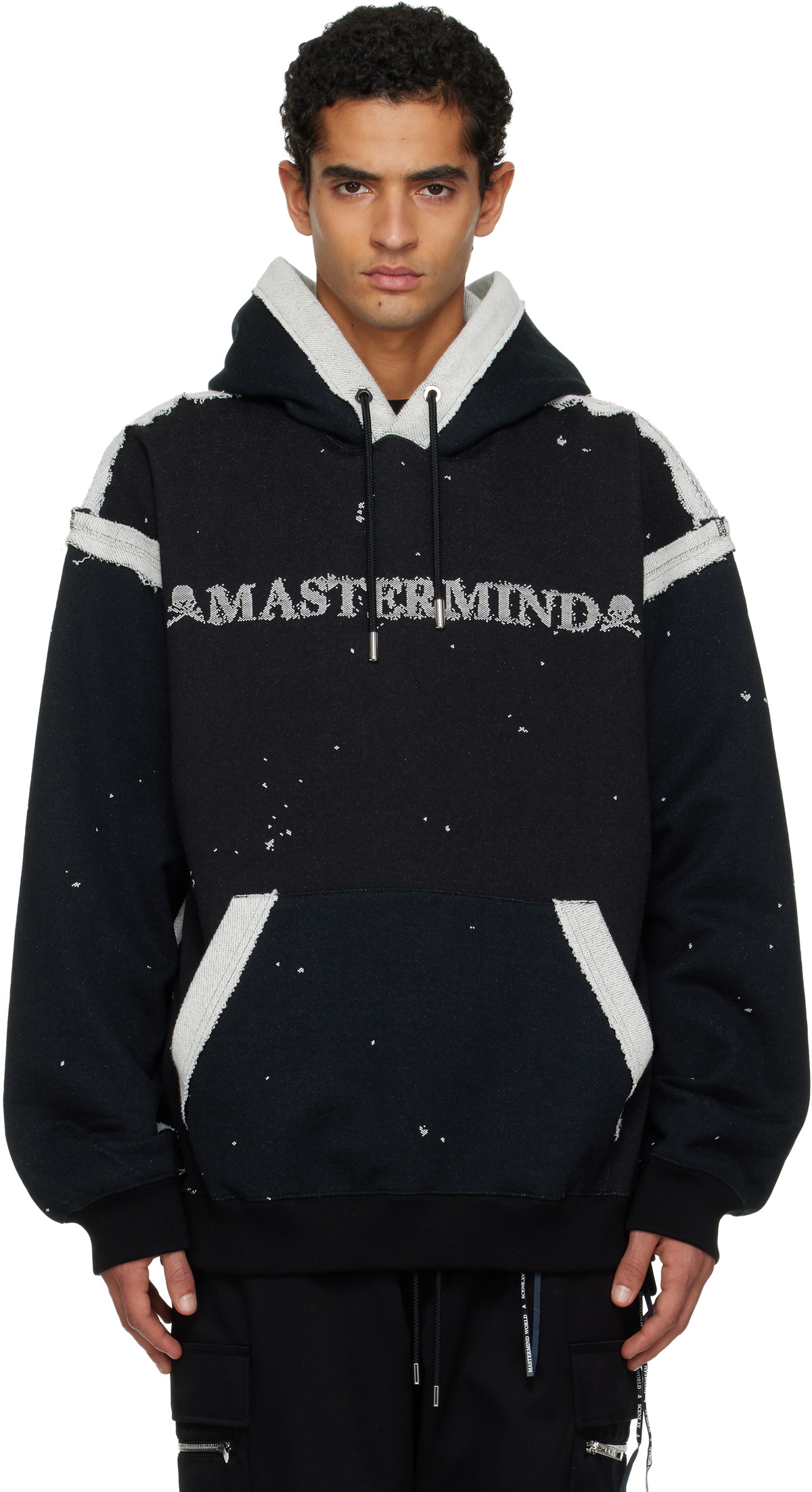 MASTERMIND WORLD Black Cut-Off Hoodie