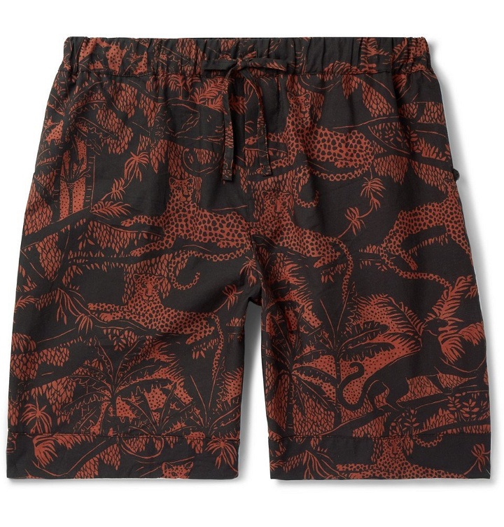 Photo: Desmond & Dempsey - Hercules Printed Cotton Pyjama Shorts - Men - Orange