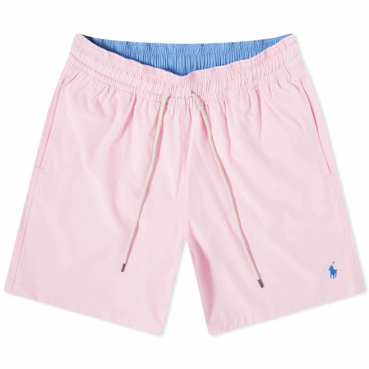 Photo: Polo Ralph Lauren Men's Traveler Swim Short in Carmel Pink