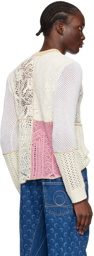Marine Serre Beige & Pink Regenerated Sweater