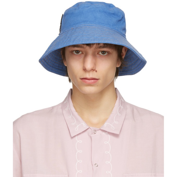 Photo: Double Rainbouu Blue Flop Top Bucket Hat