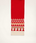 Brooks Brothers Women's Merino Wool Knit Fair Isle Scarf | Red