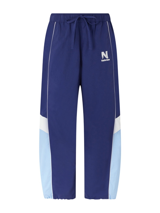Photo: NAHMIAS - Straight-leg Logo-Embroidered Nylon Trousers - Blue
