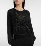 Velvet Marlowe sequinned sheer top