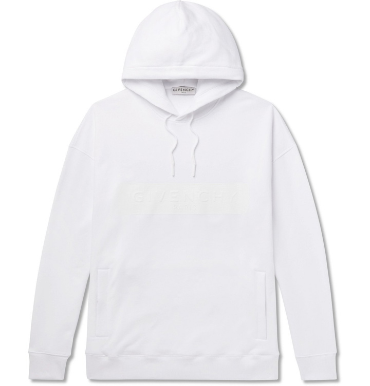 Photo: Givenchy - Logo-Detailed Loopback Cotton-Jersey Hoodie - White