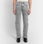 Helmut Lang - Zip-Detailed Stonewashed Denim Jeans - Gray