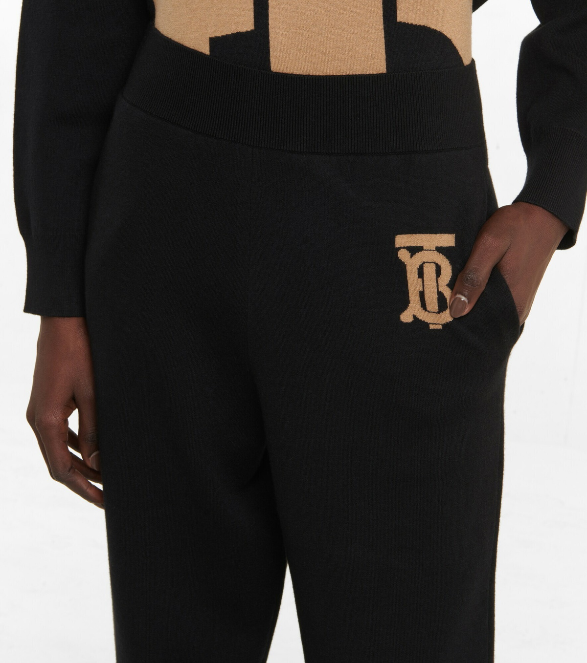 Burberry Black Trousers with TB Emroidered Logo
