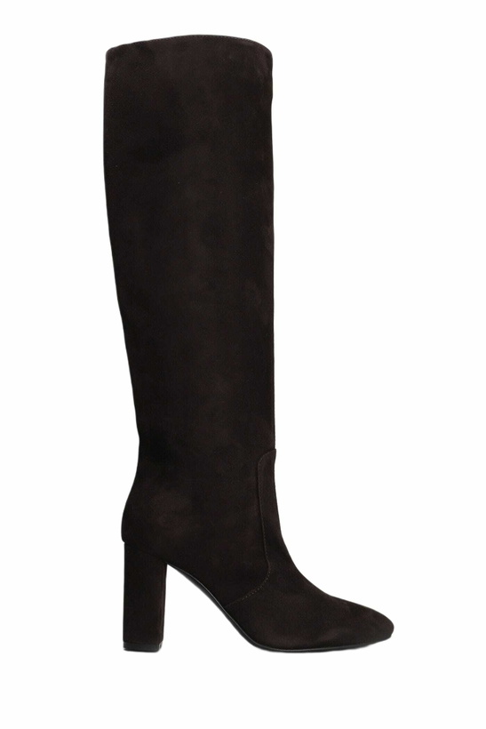 Photo: Via Roma 15 High Heels Boots In Dark Brown Suede