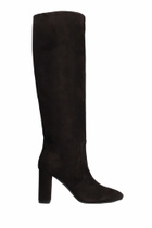Via Roma 15 High Heels Boots In Dark Brown Suede