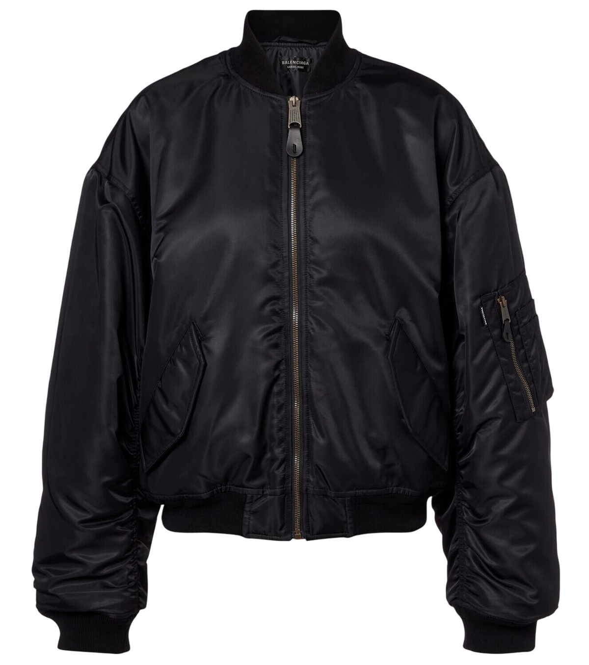 Balenciaga Black Shrunk Bomber Jacket Balenciaga