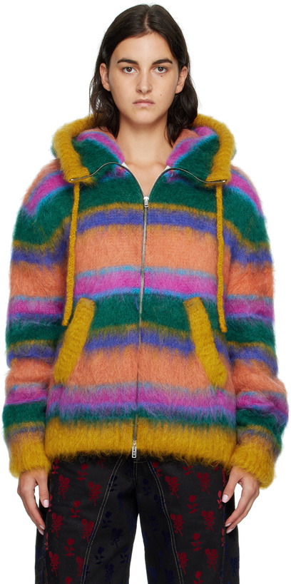 Photo: Marni Multicolor Stripe Zip-Up Hoodie