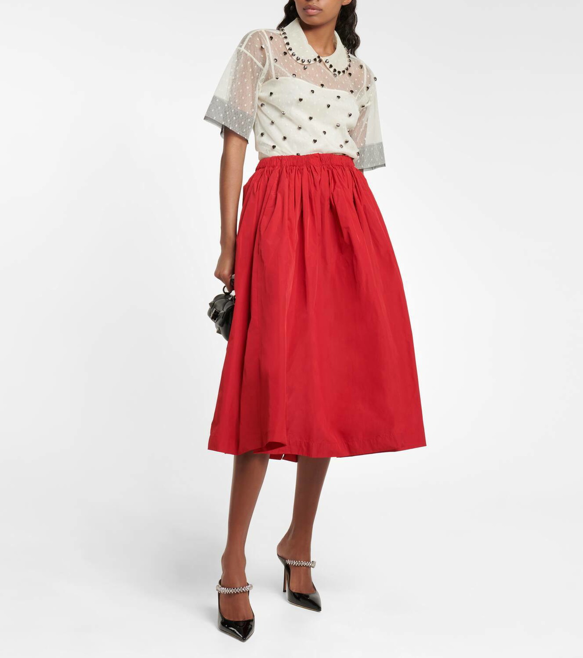 REDValentino Taffeta midi skirt RED Valentino