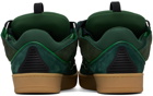 Lanvin SSENSE Exclusive Green Leather Curb Sneakers