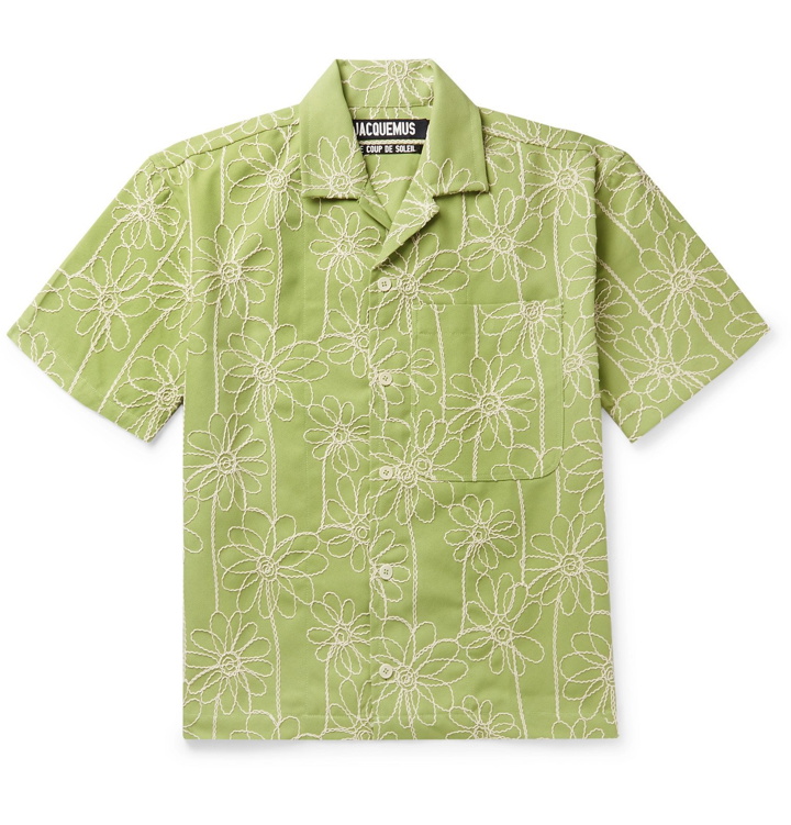 Photo: Jacquemus - Jean Camp-Collar Embroidered Twill Shirt - Green