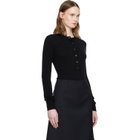Stella McCartney Black Crewneck Ribbed Long-Sleeve Bodysuit