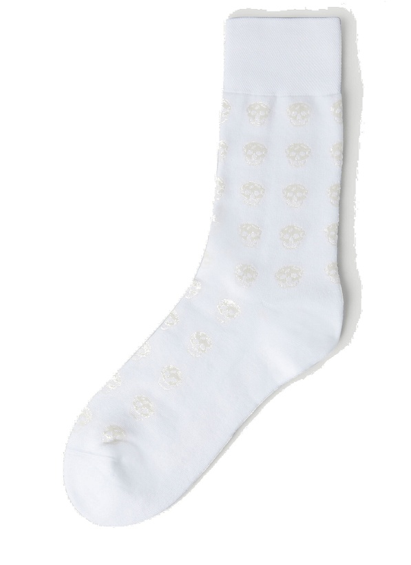 Photo: Skull Motif Socks in White