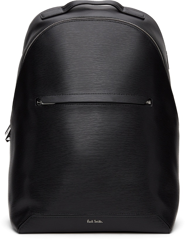 Photo: Paul Smith Black Embossed Leather Backpack
