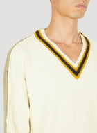 Contrast Knit Sweater in Cream