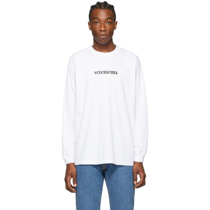 Photo: VETEMENTS White Logo Long Sleeve T-Shirt