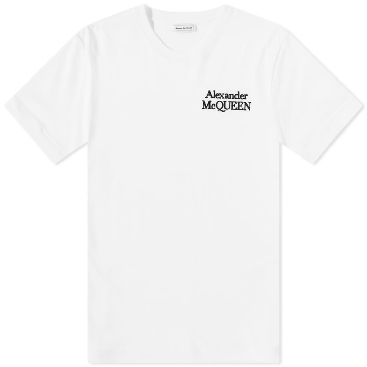 Photo: Alexander McQueen Men's Embroidered Logo T-Shirt in White