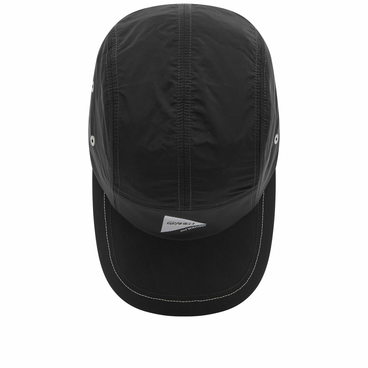and wander × Gramicci キャップ and wander Black Gramicci Edition Patchwork Wind Cap and Wander
